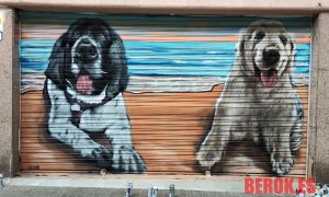 Graffiti Persiana Perros Barcelona 300x100000